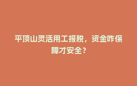 平顶山灵活用工报税,资金咋保障才安全?插图 平顶山灵活用工报税,资金咋保障才安全?插图
