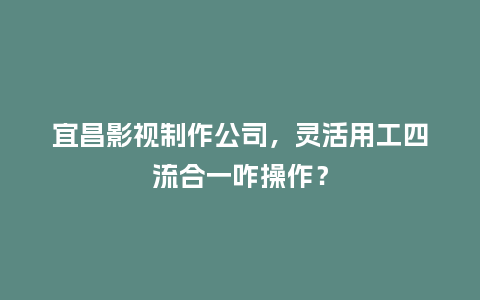 宜昌影视制作公司，灵活用工四流合一咋操作？