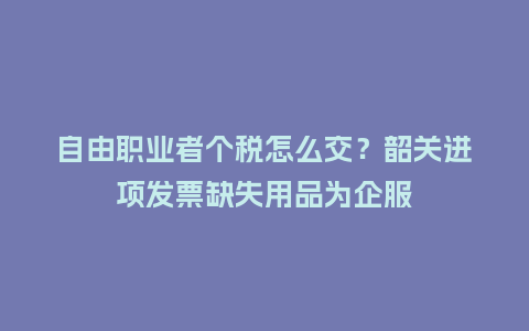 自由职业者个税怎么交？韶关进项发票缺失用品为企服
